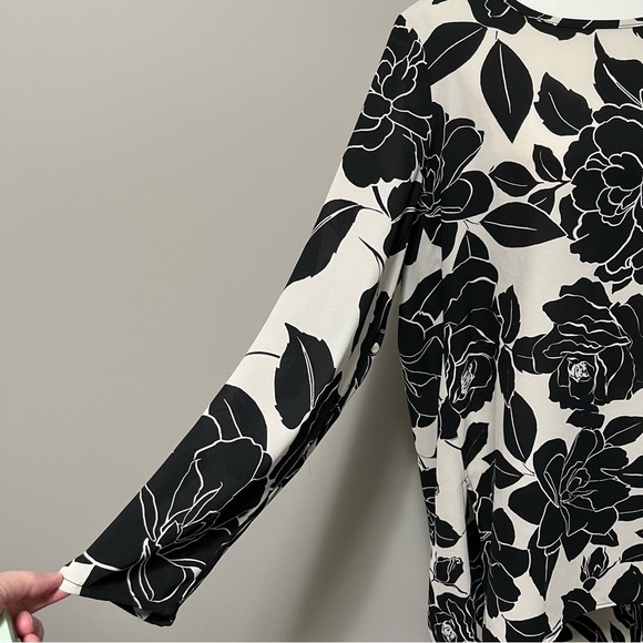 Joseph Ribkoff Floral Print High Low Long Sleeve Tunic Top - Picture 4 of 11